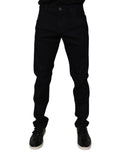 Dolce & Gabbana Black Cotton Stretch Slim Fit Men Denim Jeans - Eljoys Fashion 