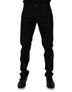Dolce & Gabbana Black Cotton Stretch Slim Fit Men Denim Jeans - Eljoys Fashion 