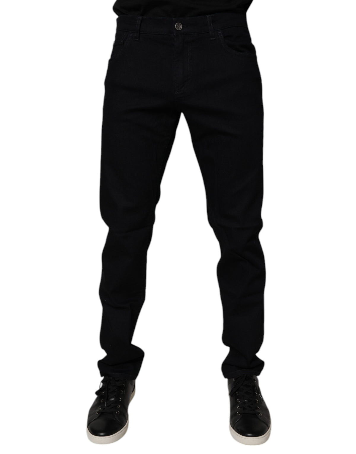 Dolce & Gabbana Black Cotton Stretch Slim Fit Men Denim Jeans - Eljoys Fashion 