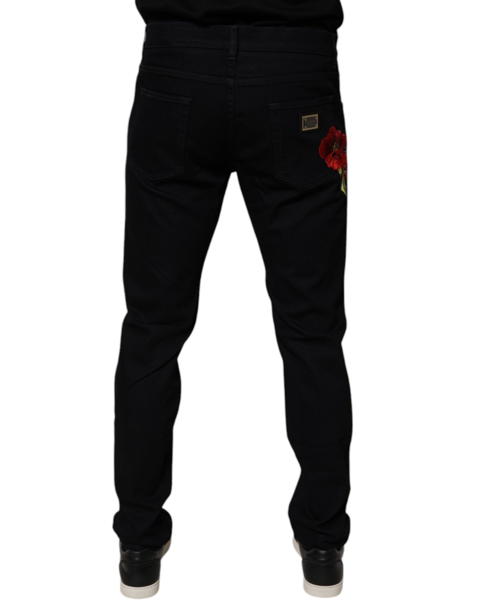 Dolce & Gabbana Black Cotton Stretch Slim Fit Men Denim Jeans Dolce & Gabbana