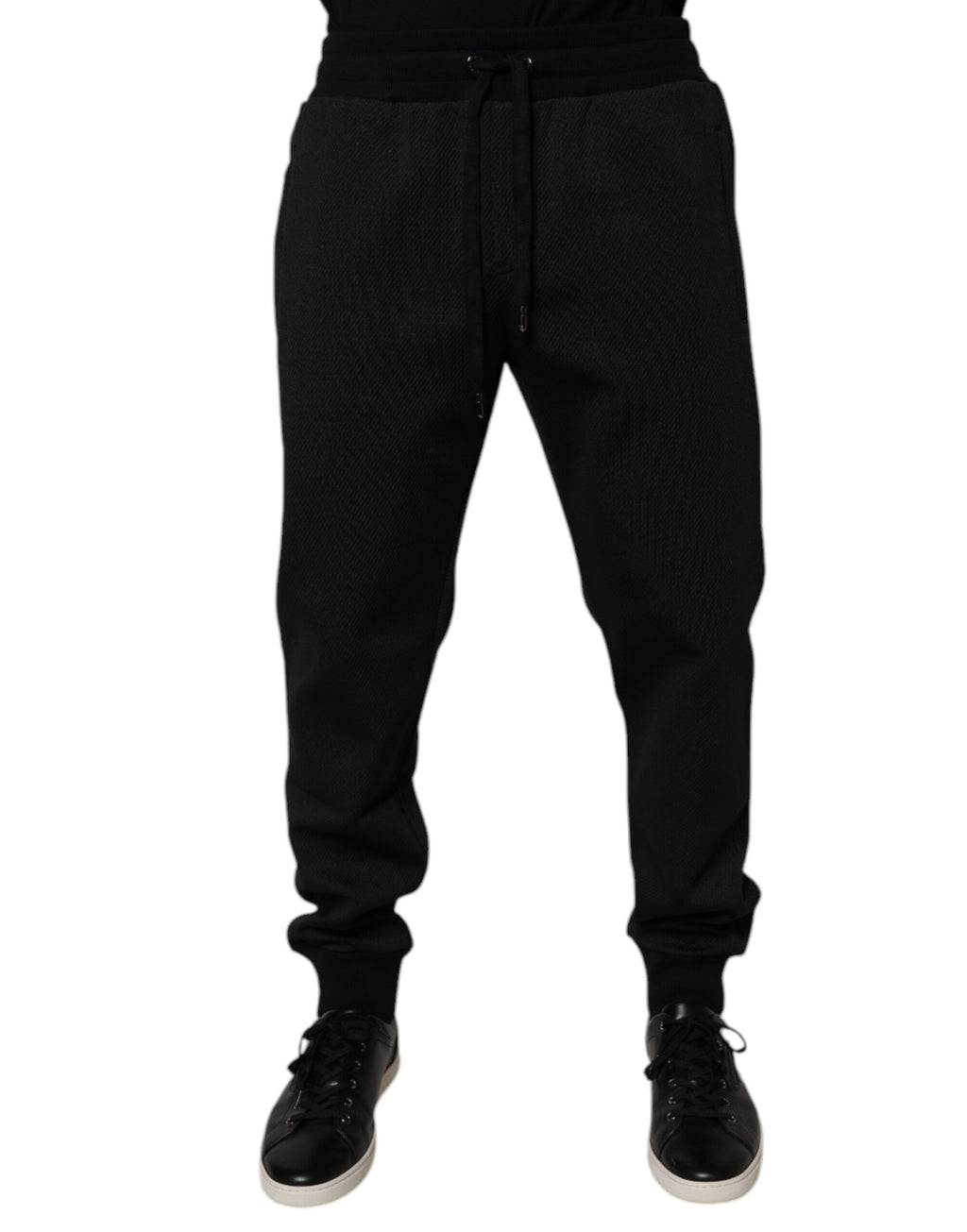 Dolce & Gabbana Black Polyester Men Jogger Sweatpants Pants - Eljoys Fashion 