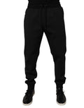 Dolce & Gabbana Black Polyester Men Jogger Sweatpants Pants - Eljoys Fashion 