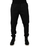 Dolce & Gabbana Black Polyester Men Jogger Sweatpants Pants - Eljoys Fashion 