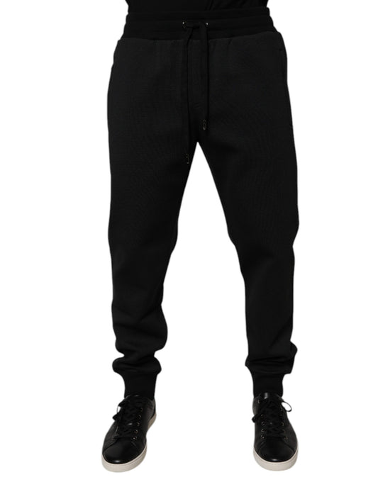 Dolce & Gabbana Black Polyester Men Jogger Sweatpants Pants Dolce & Gabbana