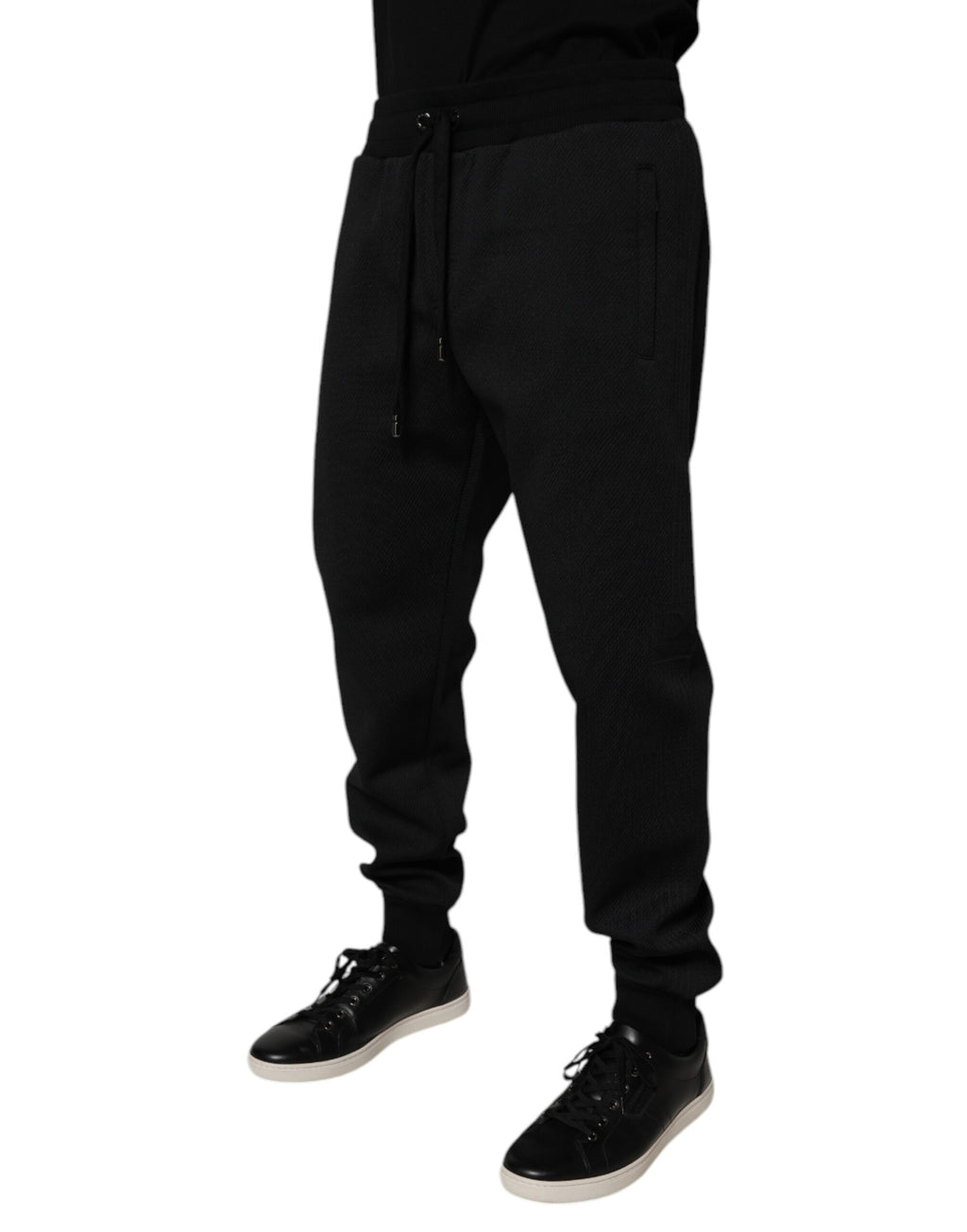 Dolce & Gabbana Black Polyester Men Jogger Sweatpants Pants - Eljoys Fashion 