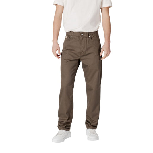 Calvin Klein Jeans Green Cotton Pant Calvin Klein Jeans