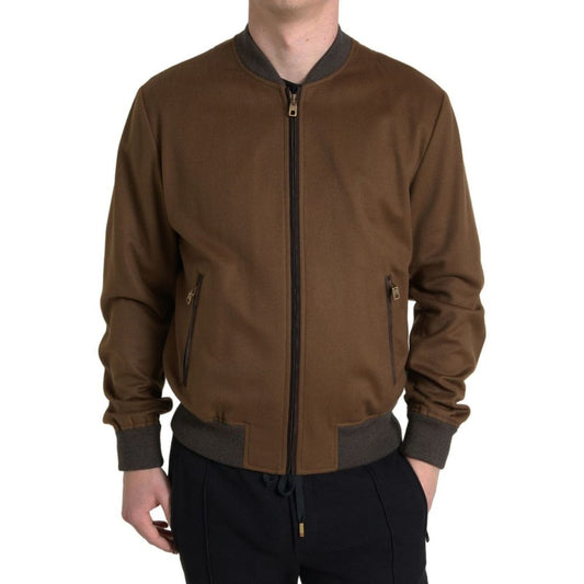 Dolce & Gabbana Brown Cashmere Jacket Dolce & Gabbana