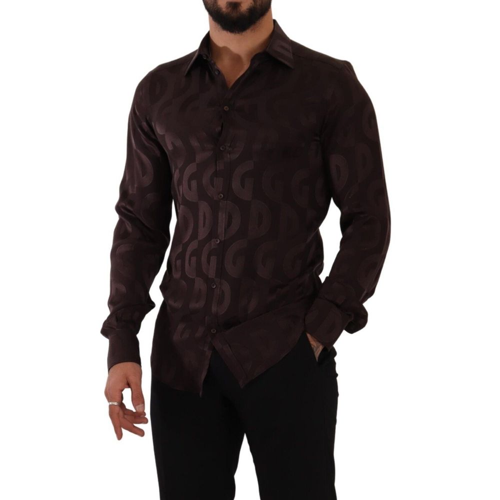 Dolce & Gabbana Bordeaux Silk Shirt Dolce & Gabbana