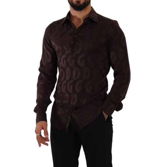 Dolce & Gabbana Bordeaux Silk Shirt Dolce & Gabbana