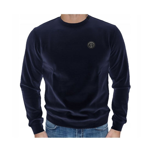 Plein Sport Blue Cotton Sweater Plein Sport