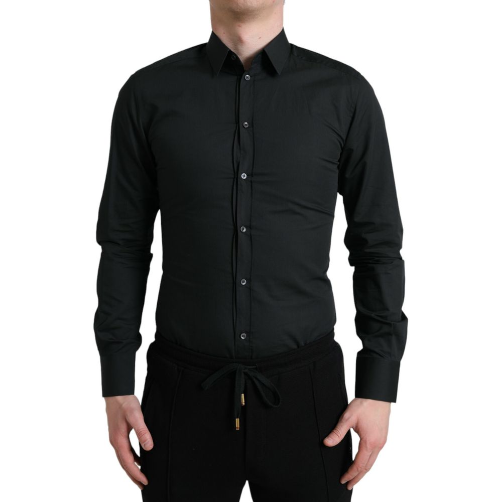 Dolce & Gabbana Black Cotton Dress Shirt Dolce & Gabbana