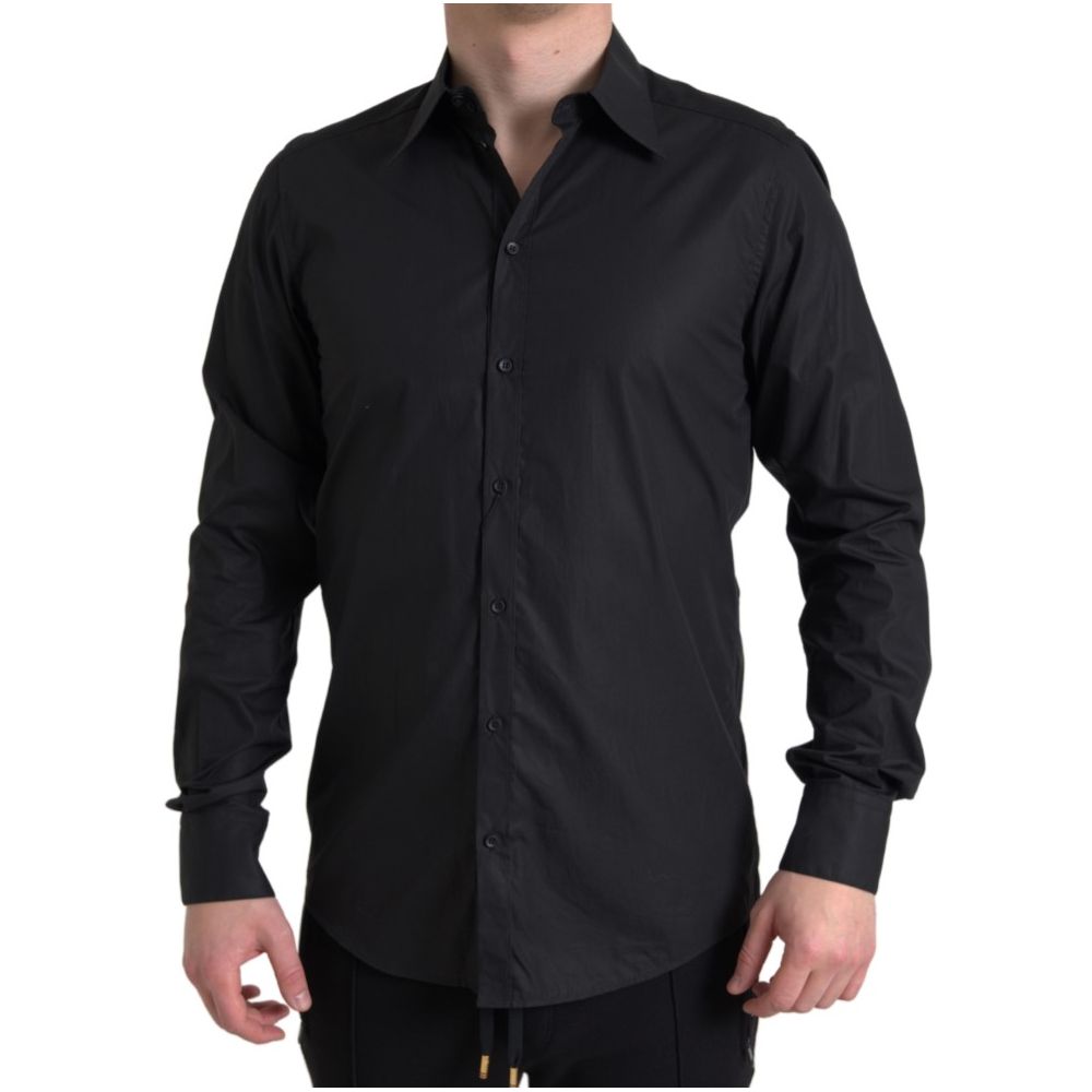 Dolce & Gabbana Black Cotton Dress Shirt Dolce & Gabbana