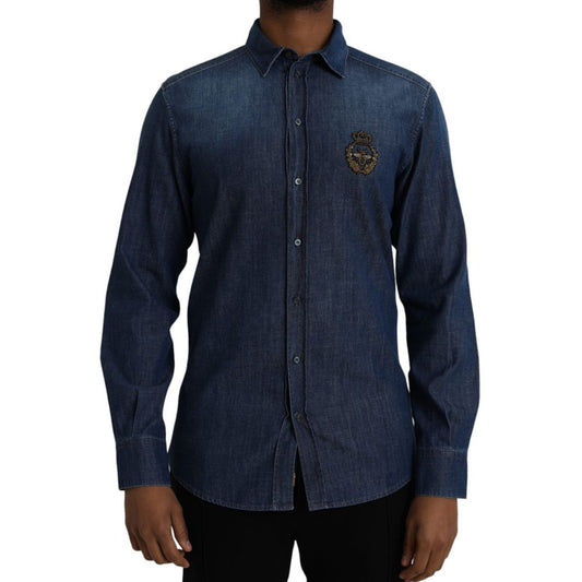 Dolce & Gabbana Blue Cotton Shirt Dolce & Gabbana