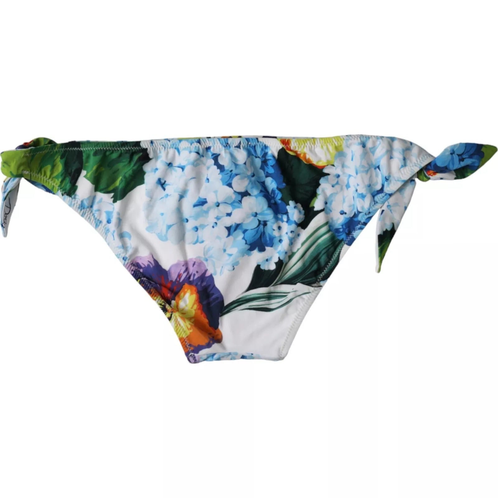 Dolce & Gabbana White Floral Print Swimsuit Bikini Bottom Swimwear Dolce & Gabbana