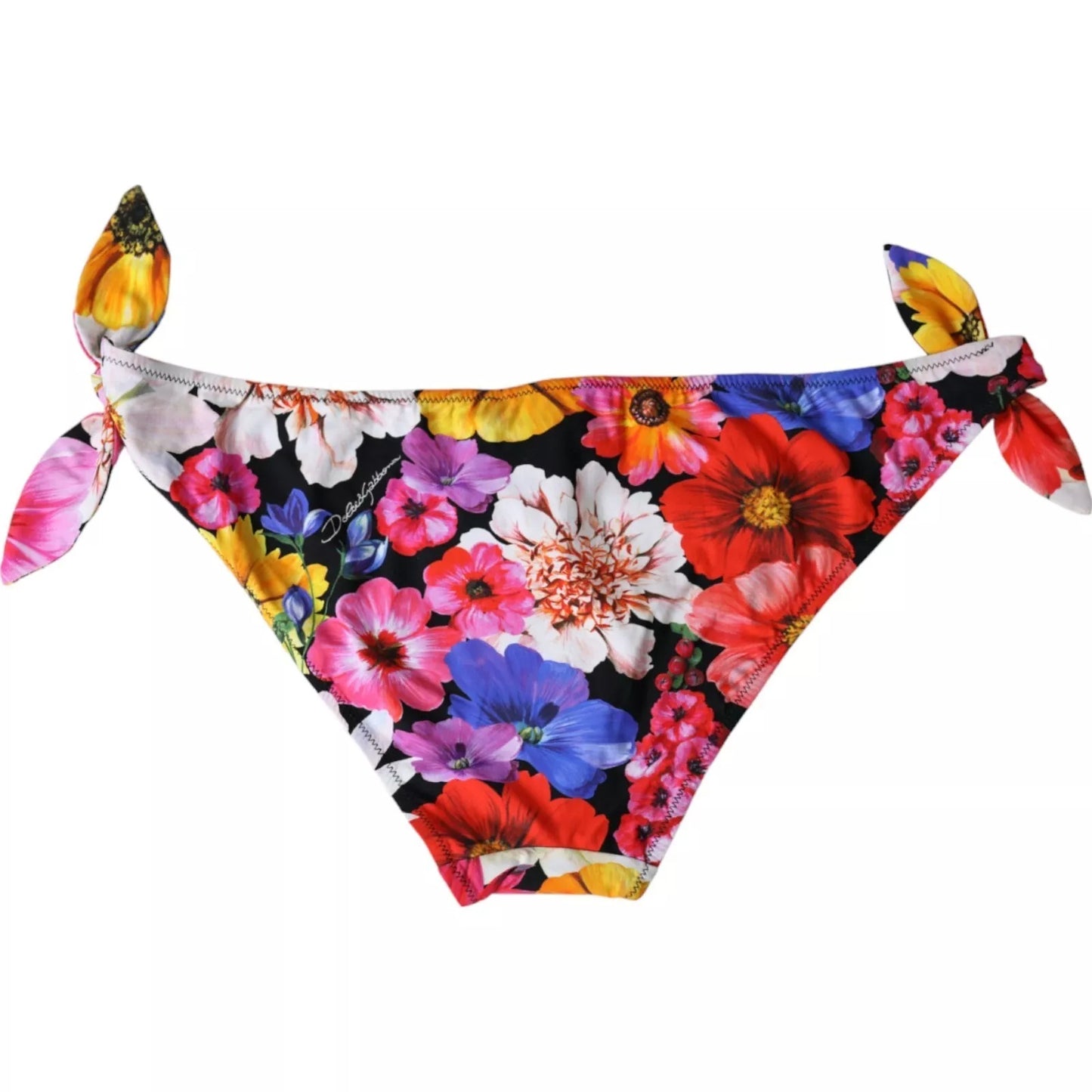 Dolce & Gabbana Black Floral Print Swimsuit Bikini Bottom Swimwear Dolce & Gabbana