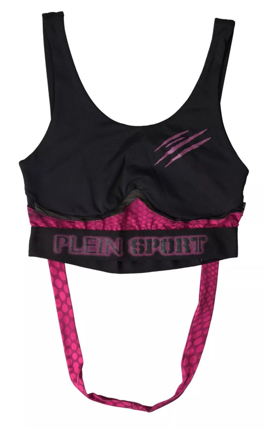 Plein Sport Black Fuchsia Logo Athlete Hannah Bra Underwear Plein Sport