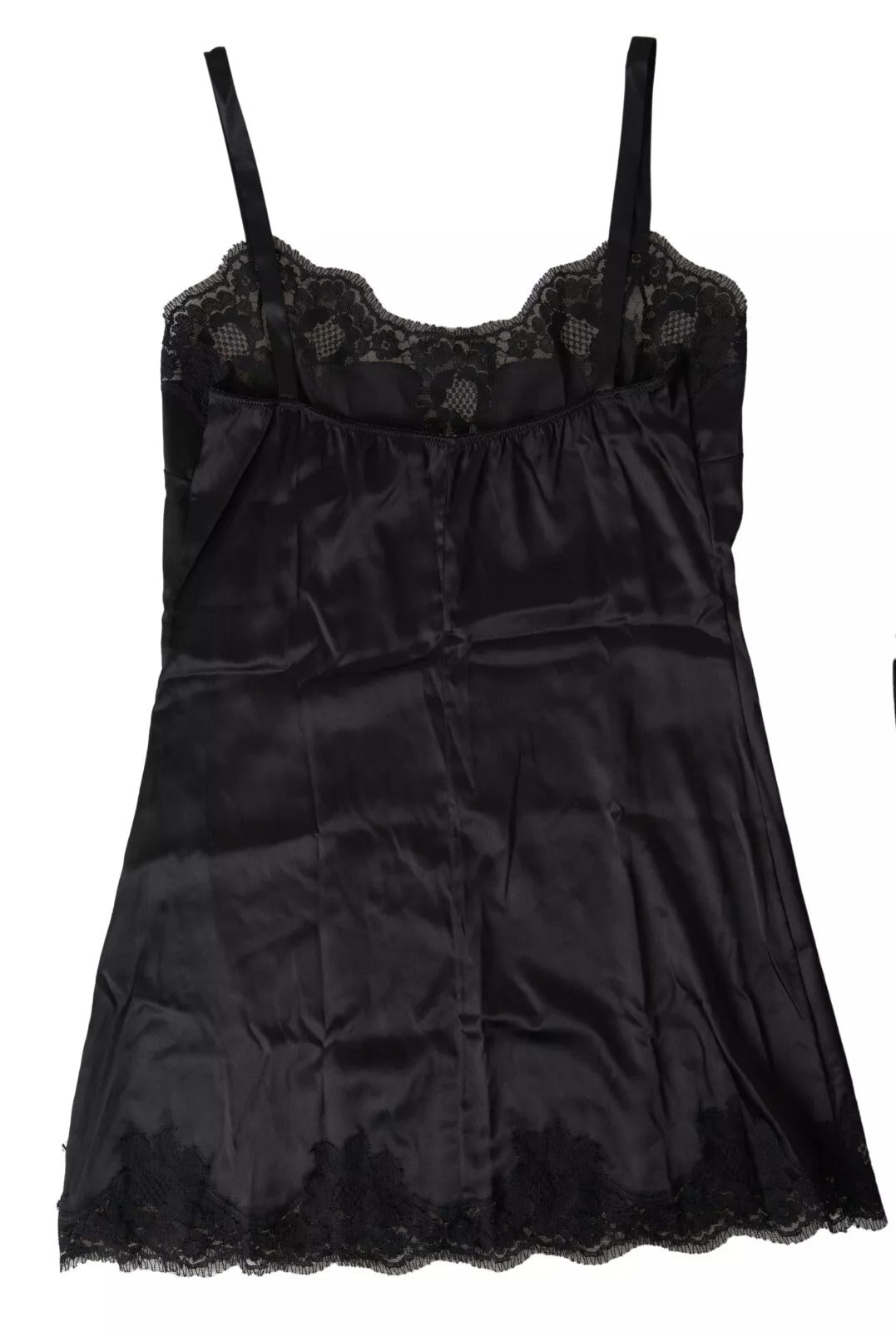 Dolce & Gabbana Black Lace Silk Sleepwear Camisole Top Underwear Dolce & Gabbana