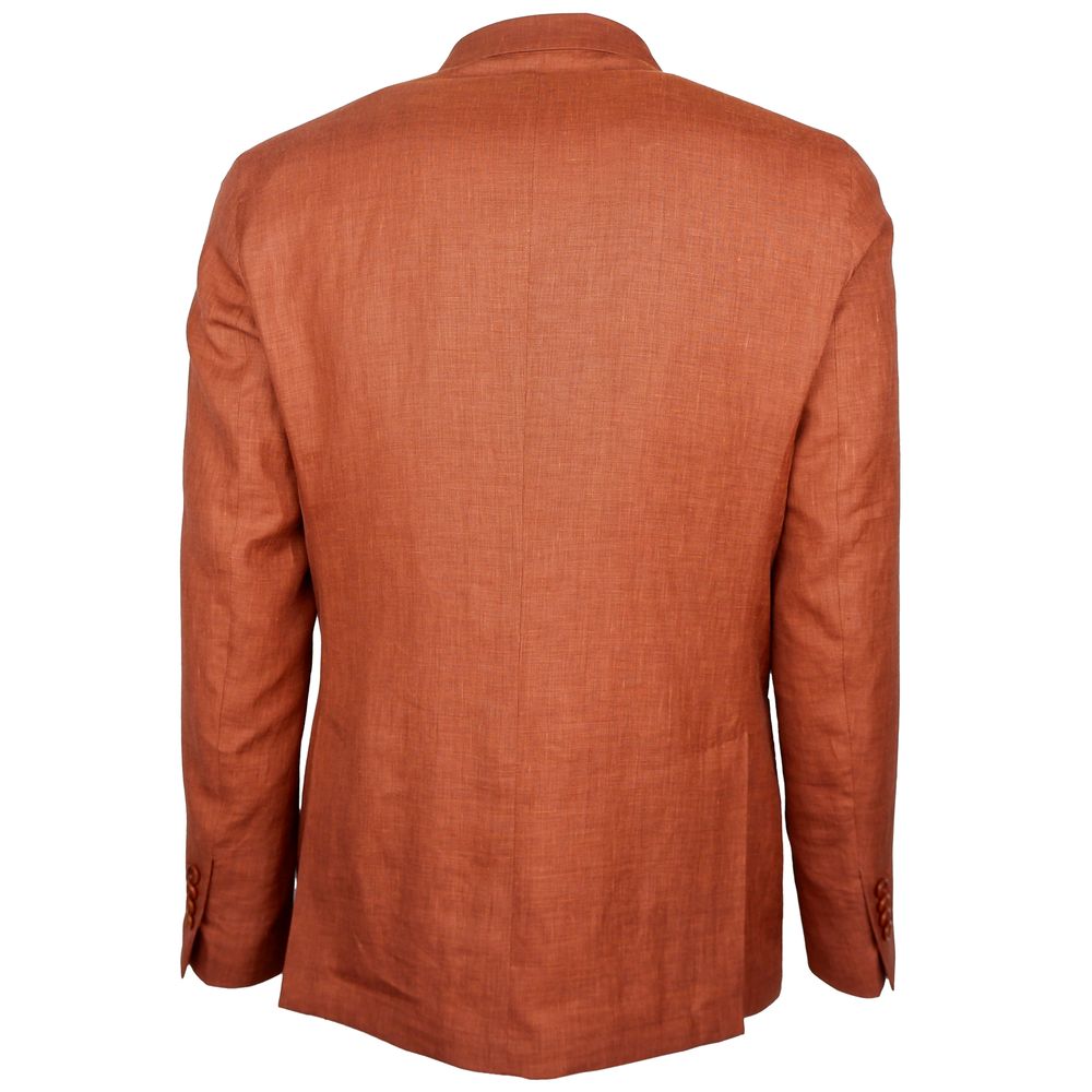 Made in Italy Brown Linen Blazer Made in Italy