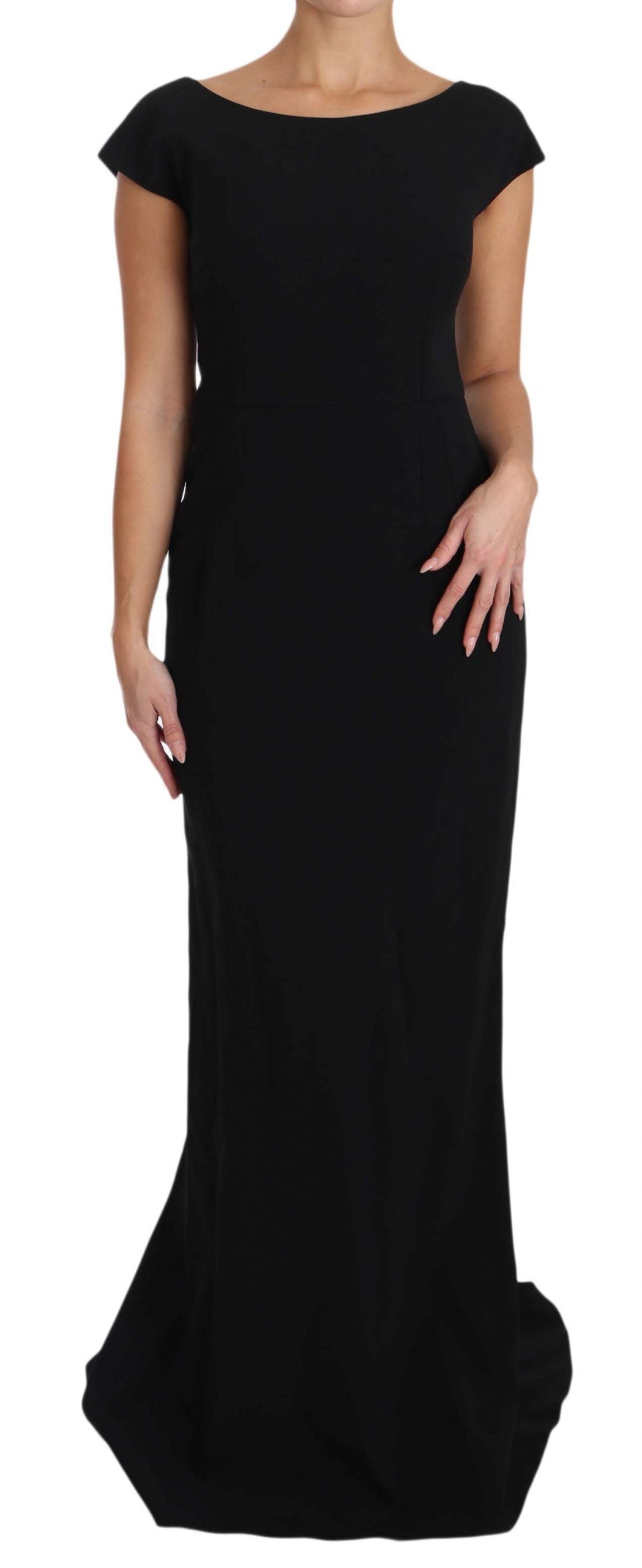 Dolce & Gabbana Black Stretch Fit Flare Gown Maxi Dolce & Gabbana