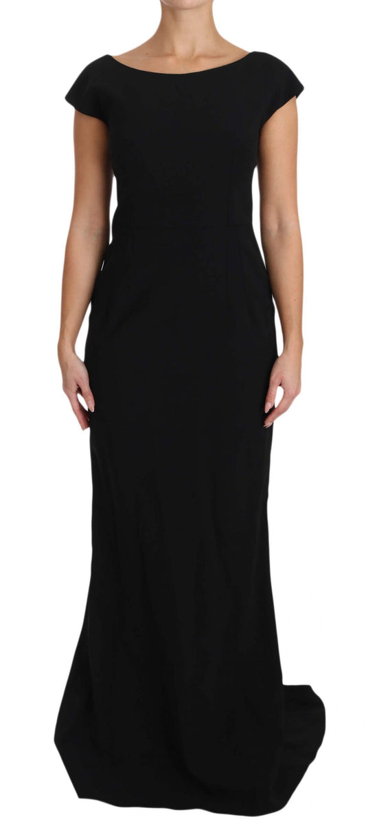 Dolce & Gabbana Black Stretch Fit Flare Gown Maxi Dolce & Gabbana