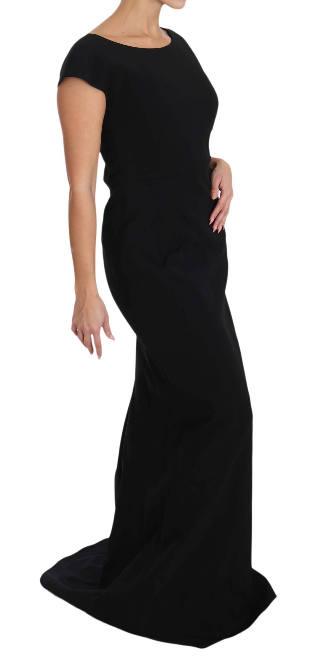 Dolce & Gabbana Black Stretch Fit Flare Gown Maxi Dolce & Gabbana