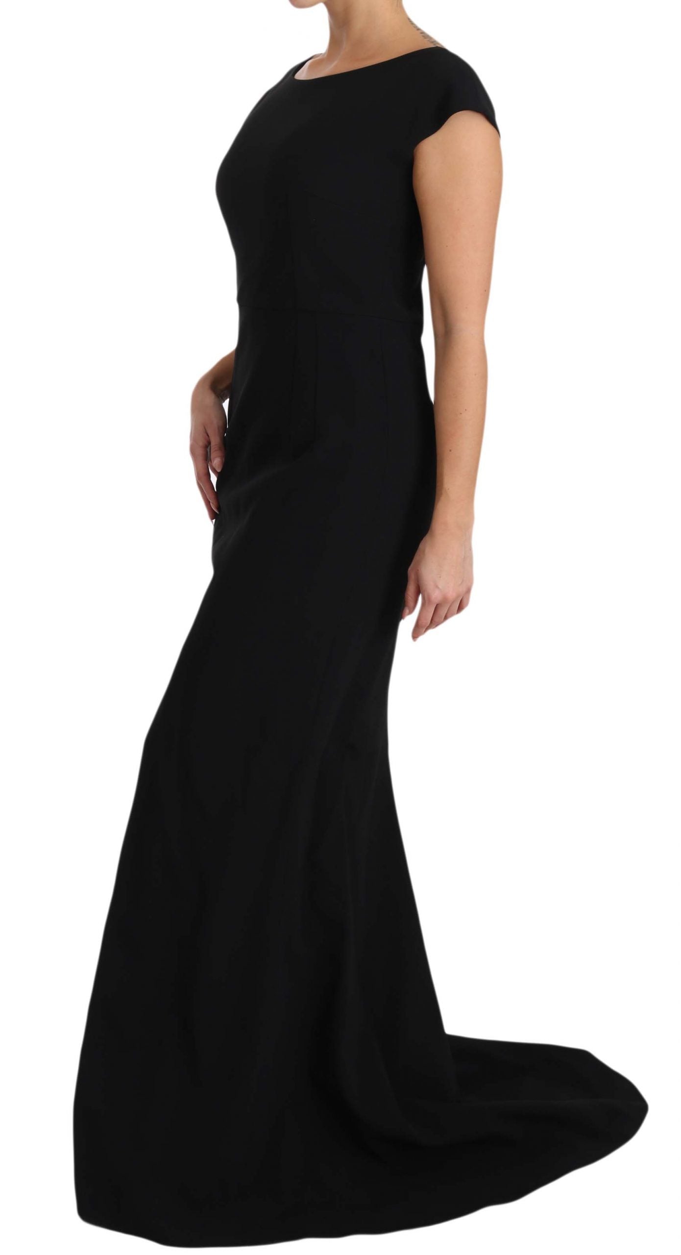Dolce & Gabbana Black Stretch Fit Flare Gown Maxi Dolce & Gabbana