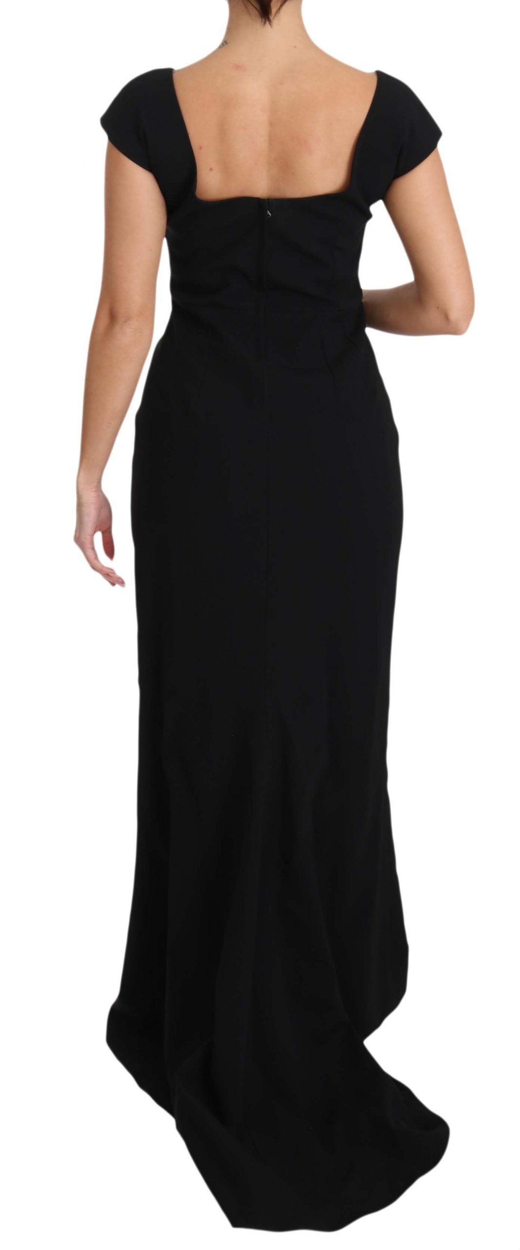 Dolce & Gabbana Black Stretch Fit Flare Gown Maxi Dolce & Gabbana