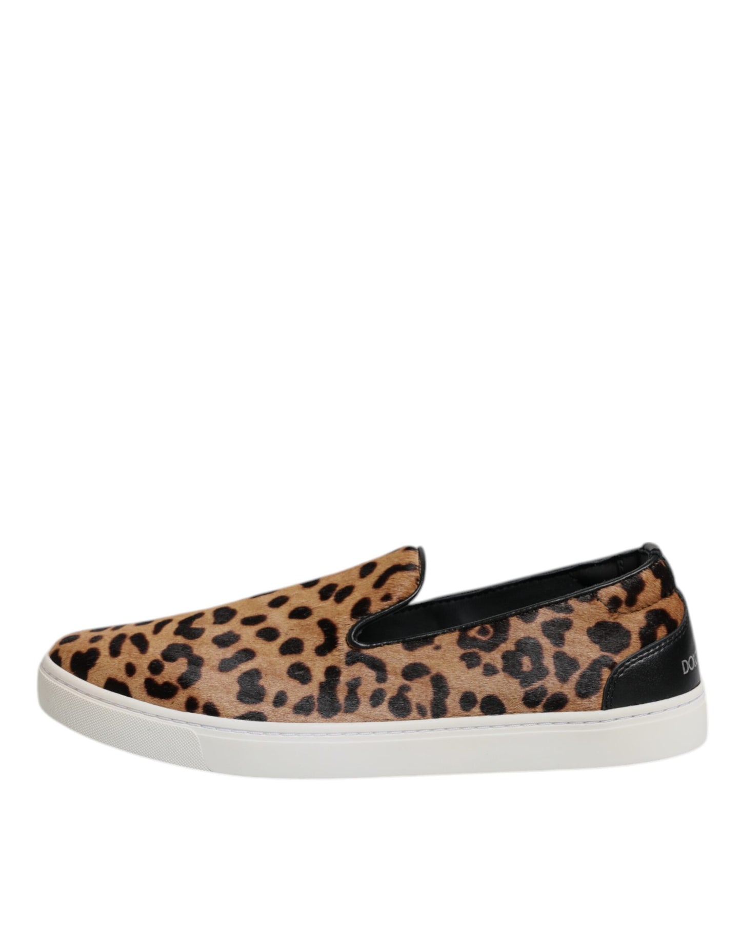 Dolce & Gabbana Brown Calfskin Fur Leopard Sneakers Shoes Dolce & Gabbana