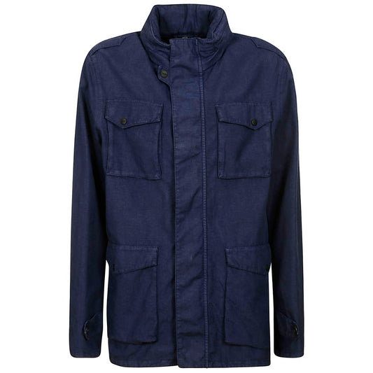 Herno Blue Linen Jacket Herno