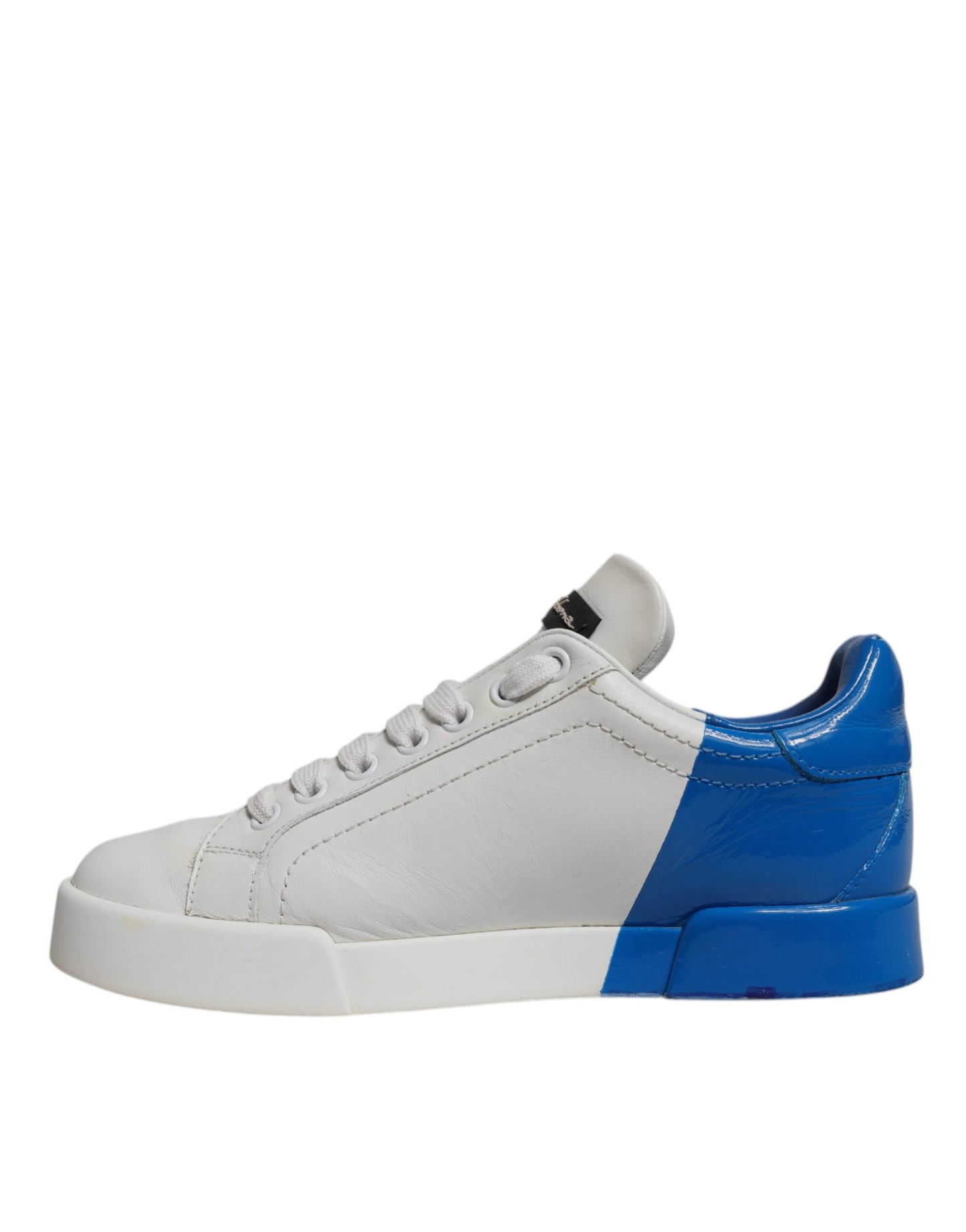 Dolce & Gabbana White Blue Logo Portofino Sneakers Shoes Dolce & Gabbana