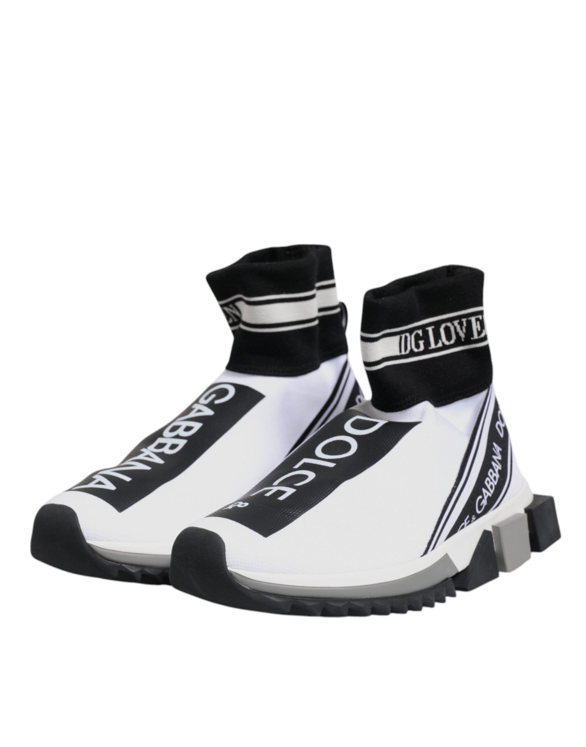 Dolce & Gabbana White Black Sorrento Socks Sneakers Shoes Dolce & Gabbana