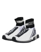 Dolce & Gabbana White Black Sorrento Socks Sneakers Shoes - Eljoys Fashion 