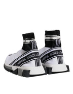 Dolce & Gabbana White Black Sorrento Socks Sneakers Shoes - Eljoys Fashion 