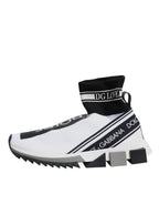 Dolce & Gabbana White Black Sorrento Socks Sneakers Shoes - Eljoys Fashion 