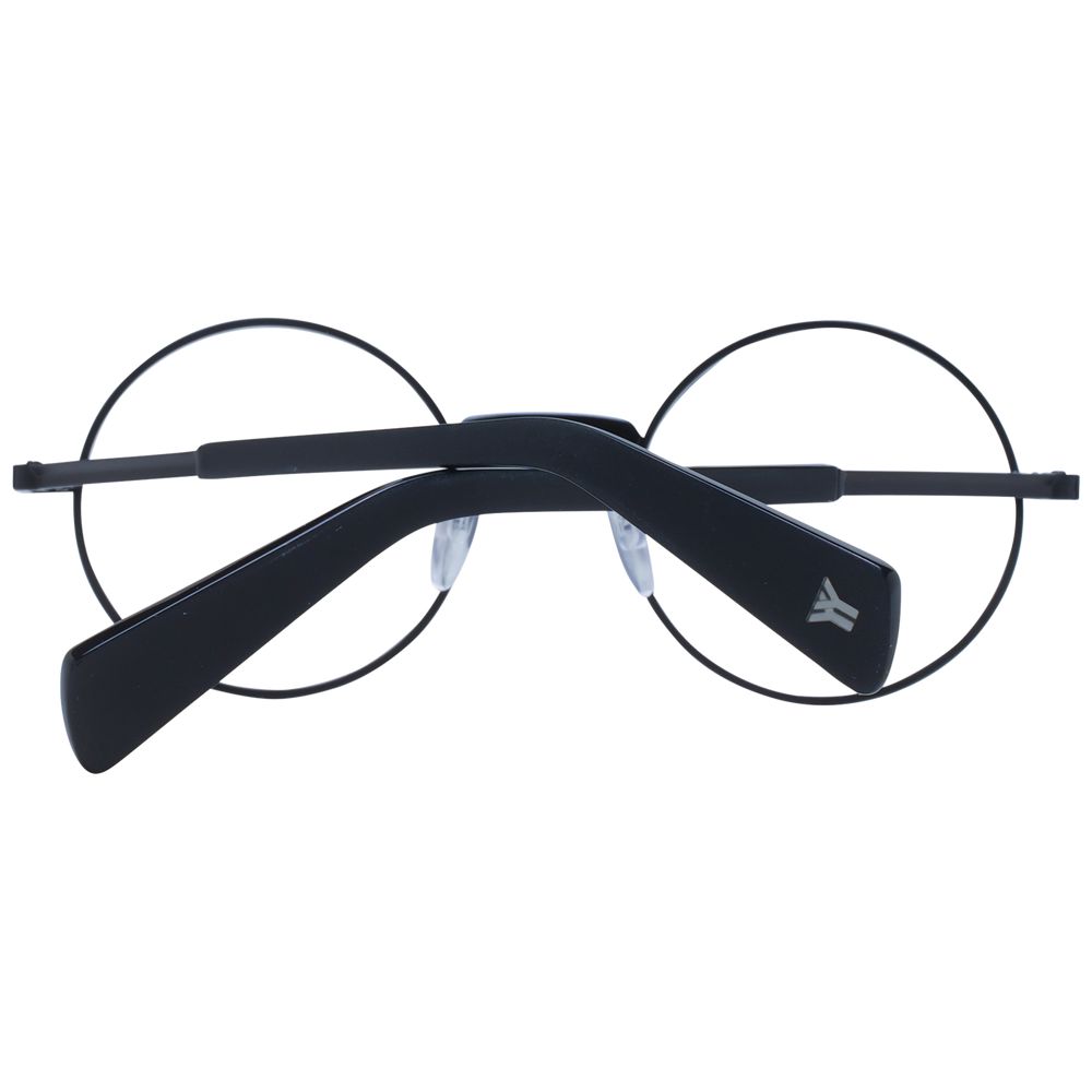 Yohji Yamamoto black metal glasses frames with sleek design and clear lenses, stylish accessories for modern eyewear fashion.
