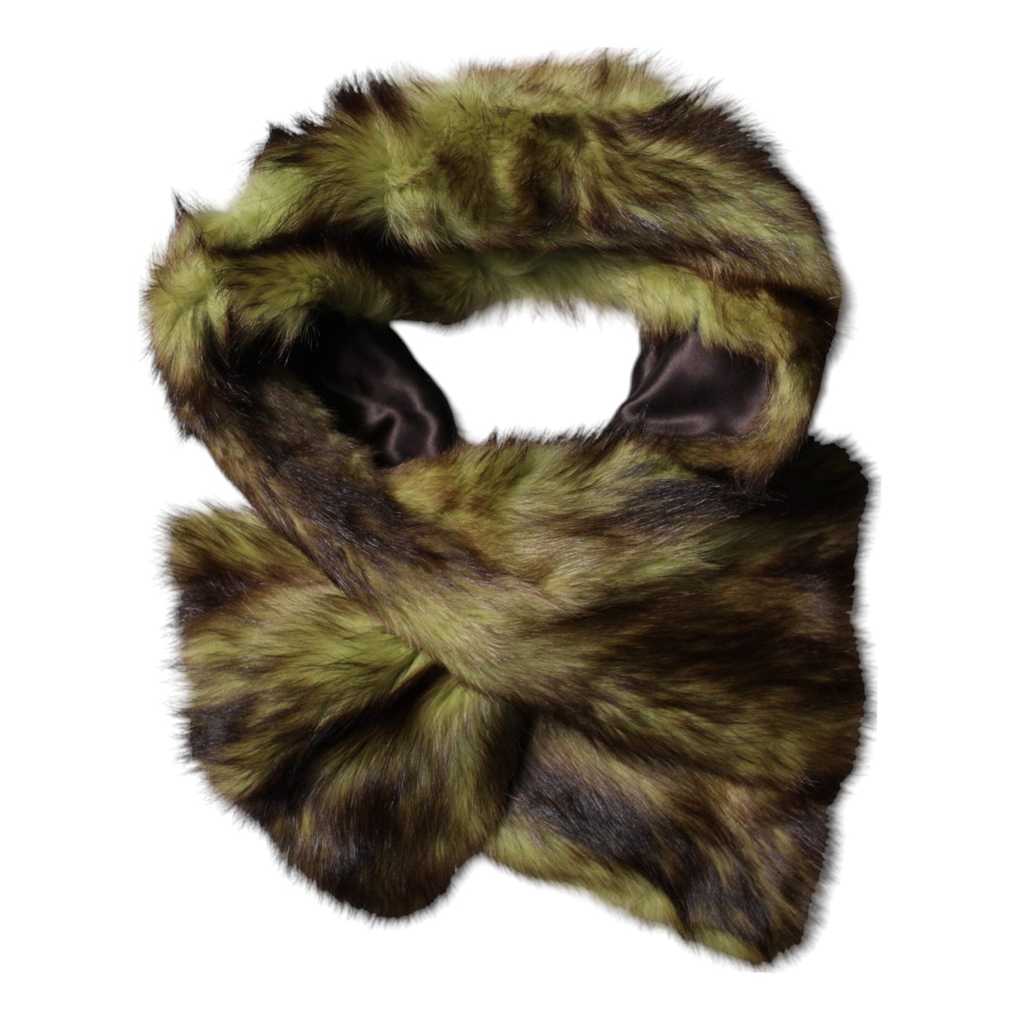 Dolce & Gabbana Multicolor Fur Shawl Neck Wrap Cover Collar Scarf