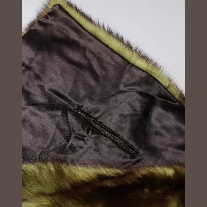 Dolce & Gabbana Multicolor Fur Shawl Neck Wrap Cover Collar Scarf