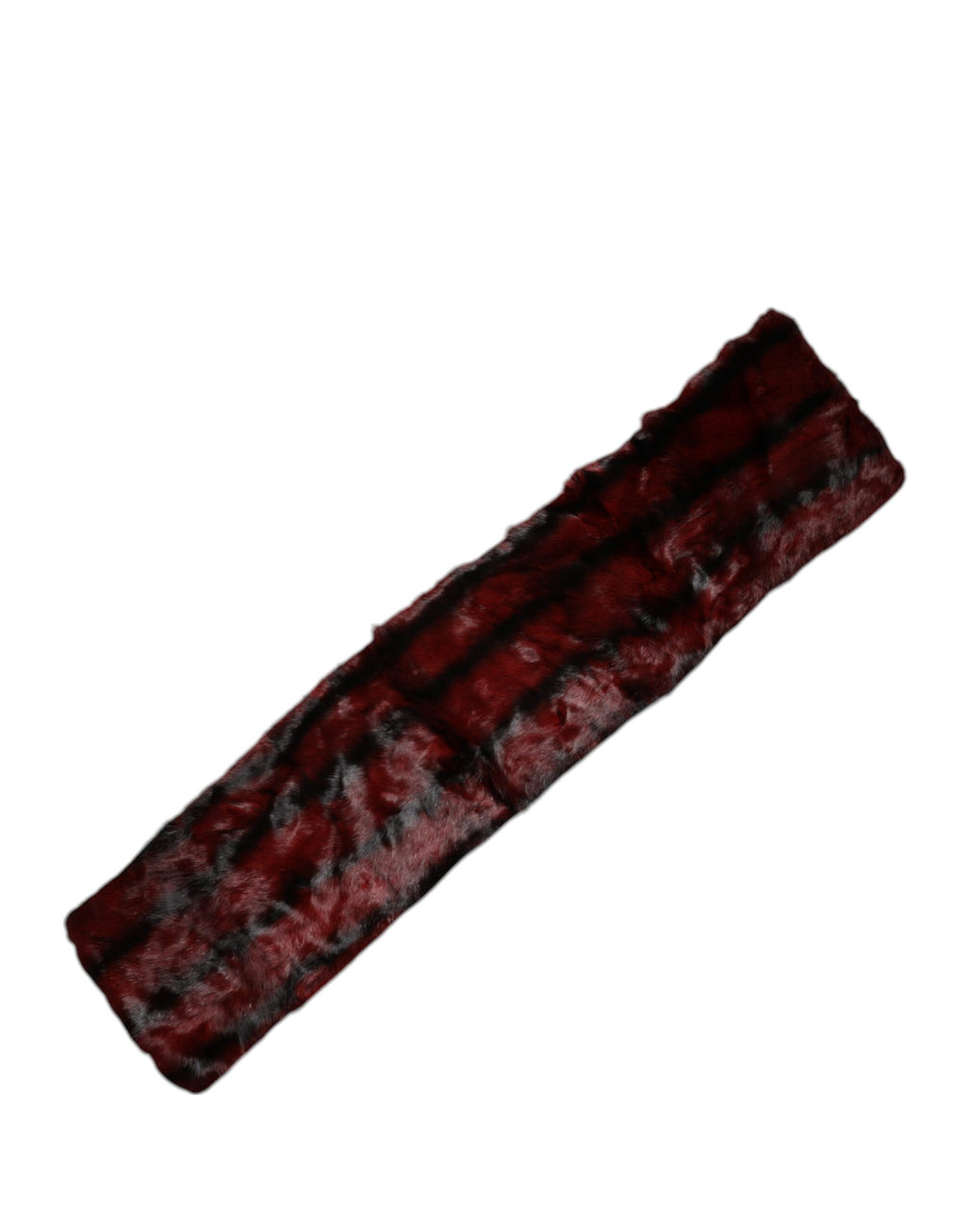 Dolce & Gabbana Black Red Stripe Fur Shawl Neck Wrap Scarf - Eljoys Fashion 