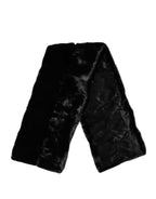 Dolce & Gabbana Black Fur Shawl Neck Wrap Cover Collar Scarf - Eljoys Fashion 