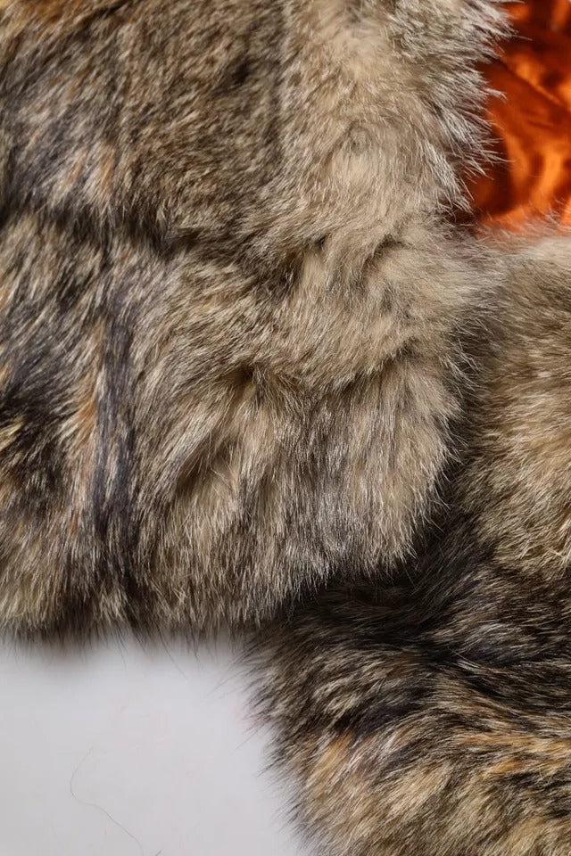 Dolce & Gabbana Brown Fur Shoulder Collar Neck Wrap Scarf Dolce & Gabbana