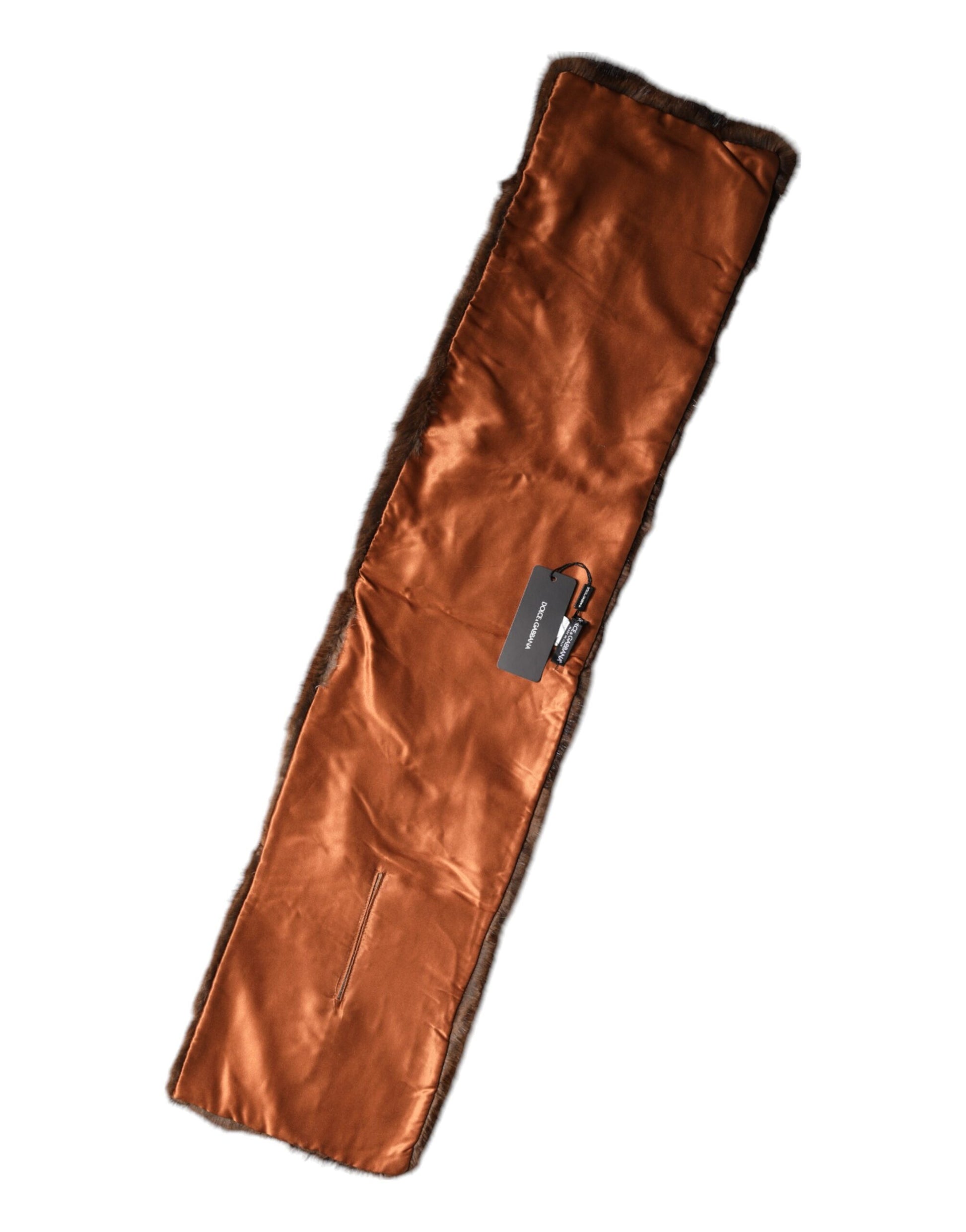 Dolce & Gabbana Black Brown Stripe Fur Shawl Wrap Scarf Dolce & Gabbana