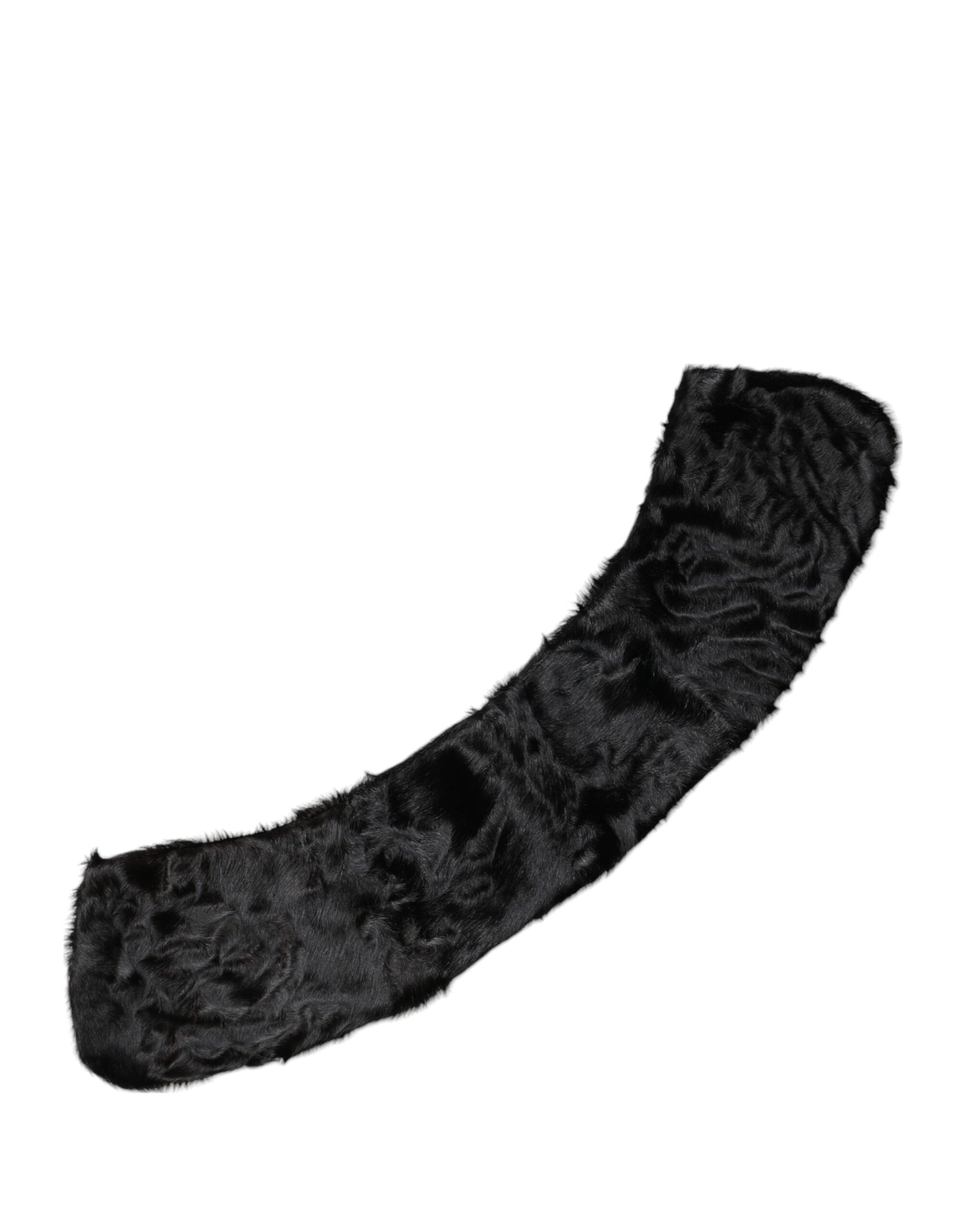 Dolce & Gabbana Black Lamb Fur Collar Women Neck Wrap Scarf Dolce & Gabbana