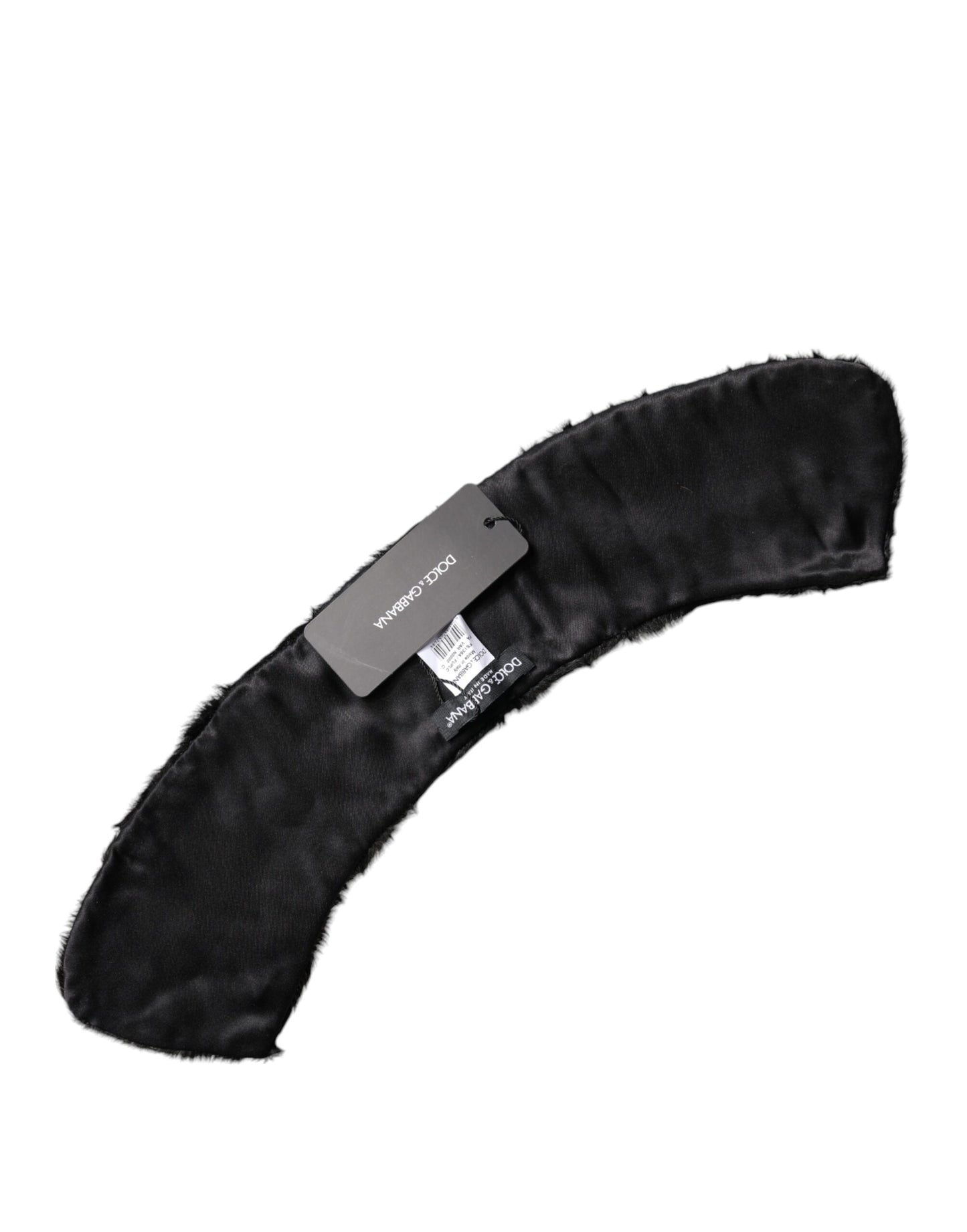 Dolce & Gabbana Black Lamb Fur Collar Women Neck Wrap Scarf Dolce & Gabbana
