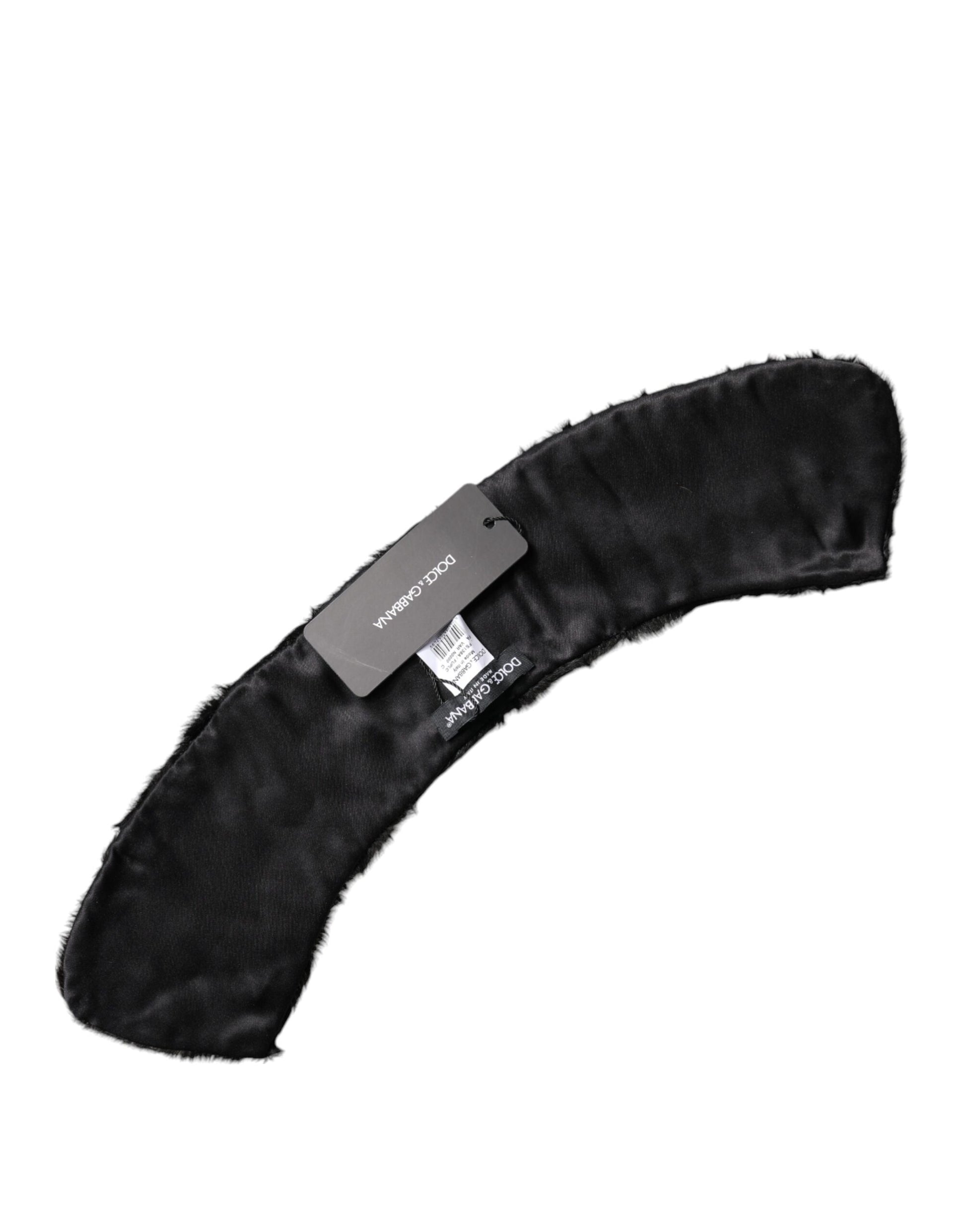 Dolce & Gabbana Black Lamb Fur Collar Women Neck Wrap Scarf Dolce & Gabbana