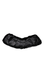Dolce & Gabbana Black Lamb Fur Collar Women Neck Wrap Scarf - Eljoys Fashion 