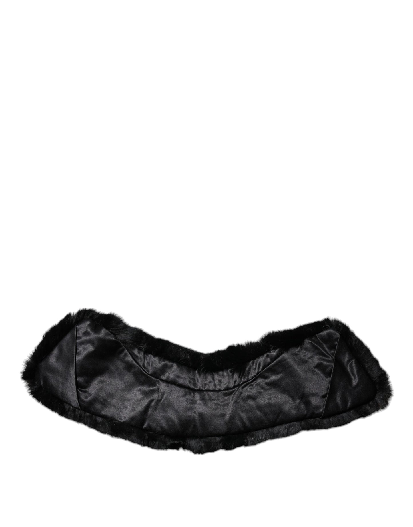 Dolce & Gabbana Black Lamb Fur Collar Women Neck Wrap Scarf Dolce & Gabbana