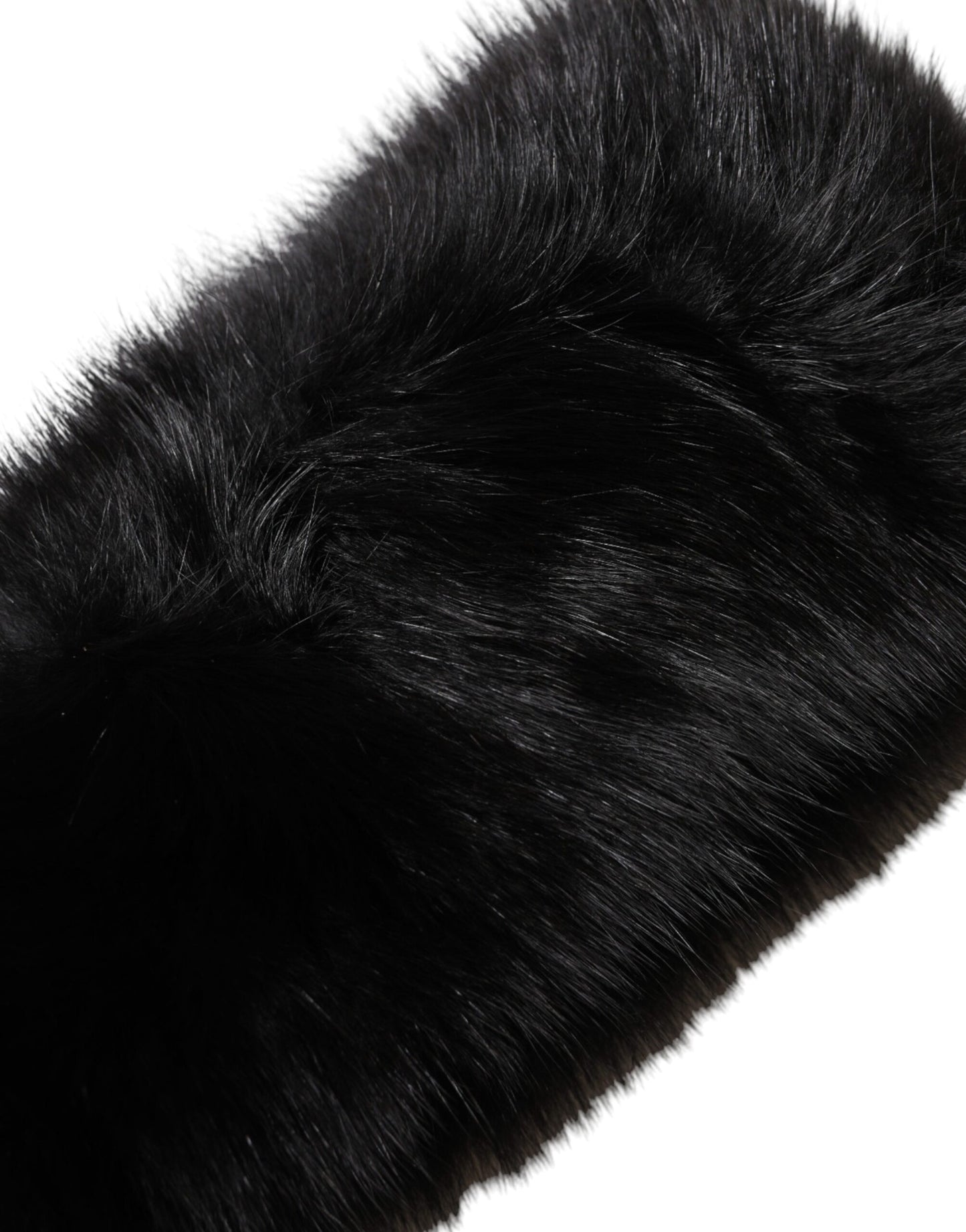 Dolce & Gabbana Black Fur Shoulder Collar Wrap Shawl Scarf Dolce & Gabbana