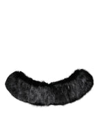 Dolce & Gabbana Black Fur Shawl Neck Wrap Cover Collar Scarf - Eljoys Fashion 