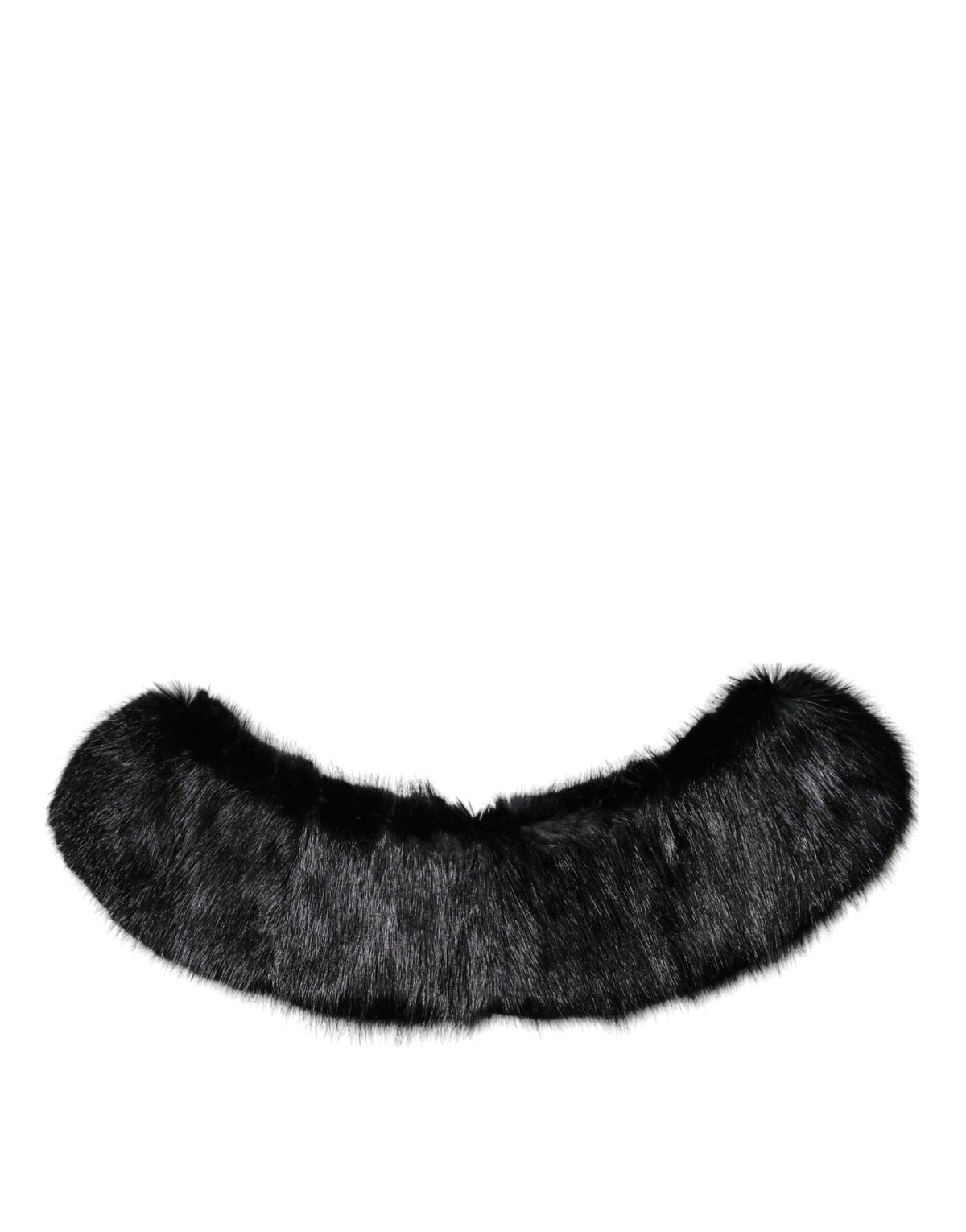 Dolce & Gabbana Black Fur Shawl Neck Wrap Cover Collar Scarf - Eljoys Fashion 