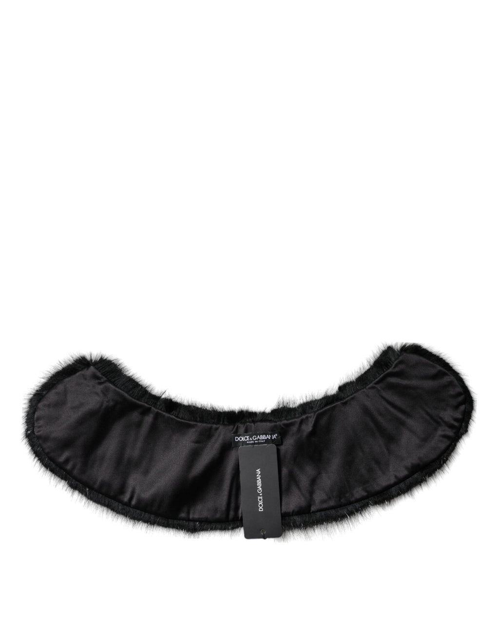 Dolce & Gabbana Black Fur Shawl Neck Wrap Cover Collar Scarf - Eljoys Fashion 